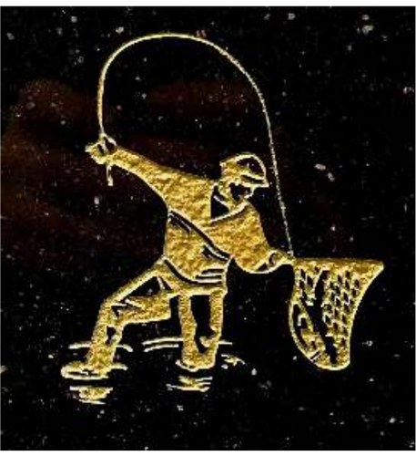 Example laser engraving - fisherman
